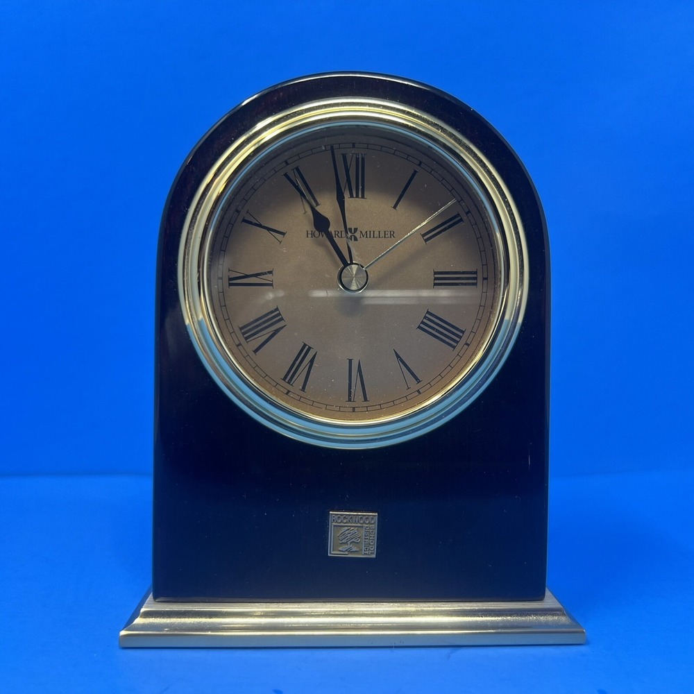 Howard Miller Rockwood Quartz Table Clock Desk Office Decor TESTED Works Modern